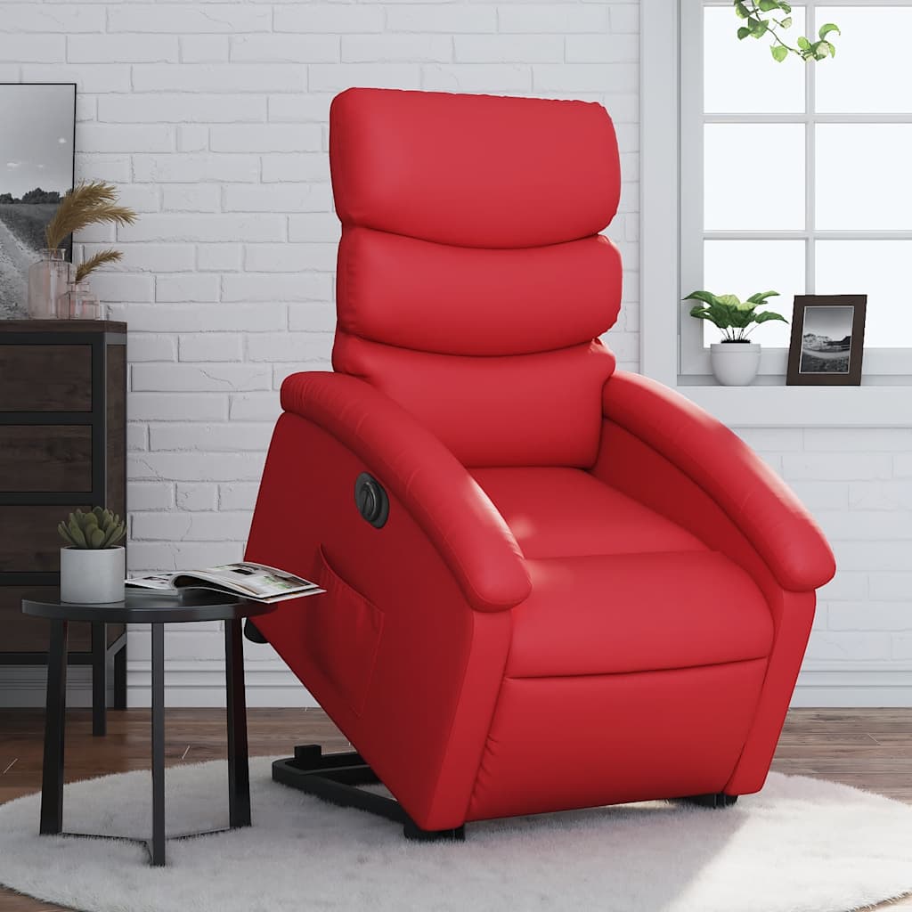 Fauteuil inclinable électrique rouge similicuir - XIOS