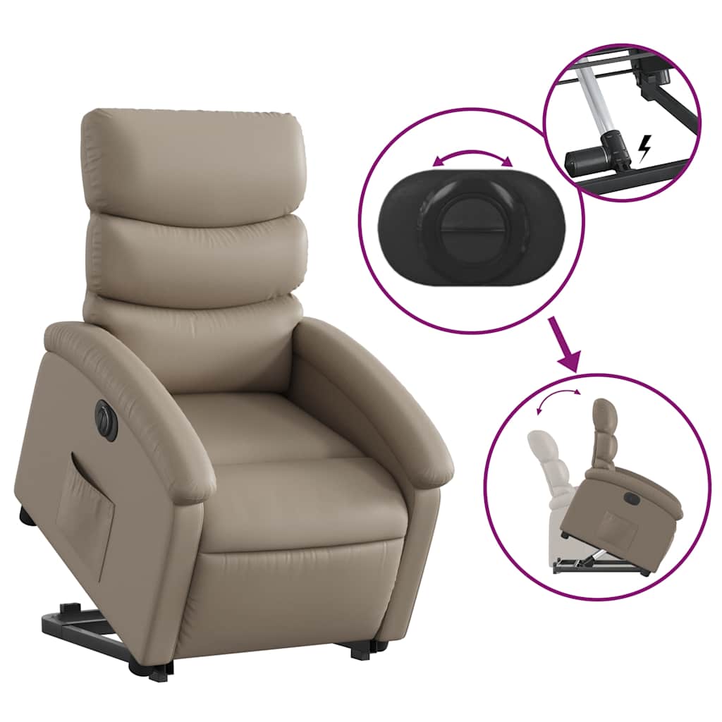 Fauteuil inclinable électrique cappuccino similicuir - XIOS