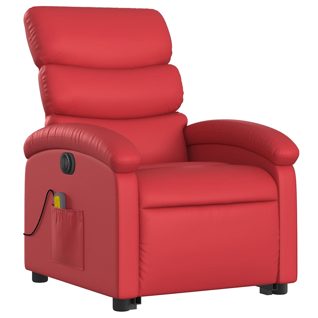 Fauteuil inclinable de massage électrique rouge similicuir - XIOS