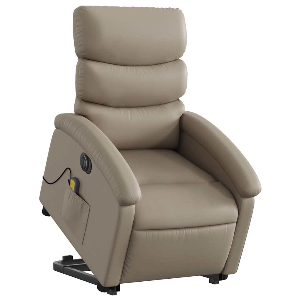 Fauteuil inclinable de massage électrique cappuccino similicuir - XIOS