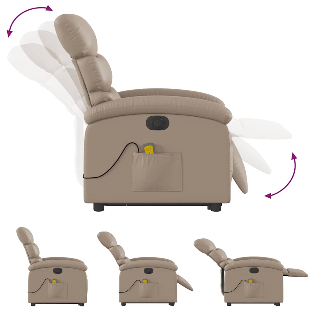 Fauteuil inclinable de massage électrique cappuccino similicuir - XIOS