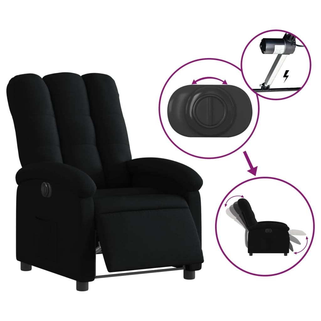 Fauteuil inclinable électrique Noir Tissu - XIOS