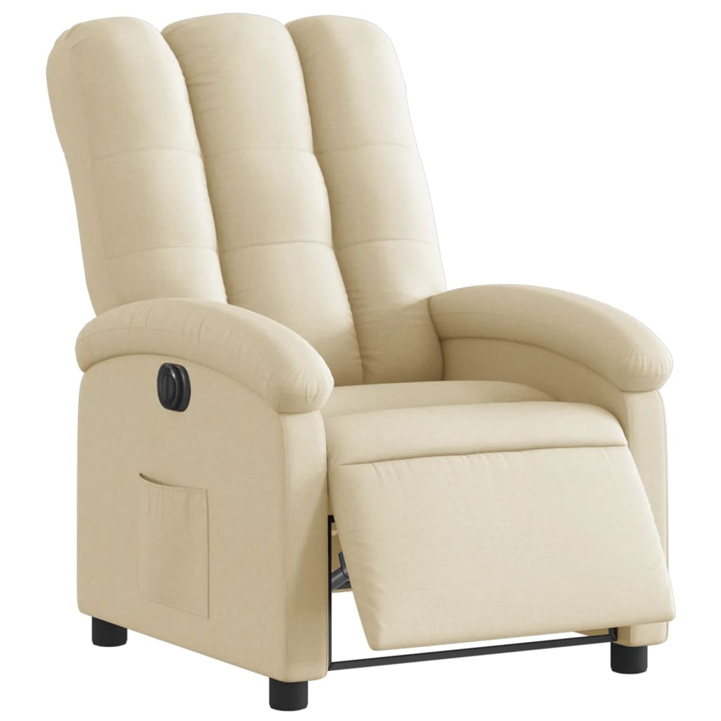 Fauteuil inclinable électrique Crème Tissu - XIOS