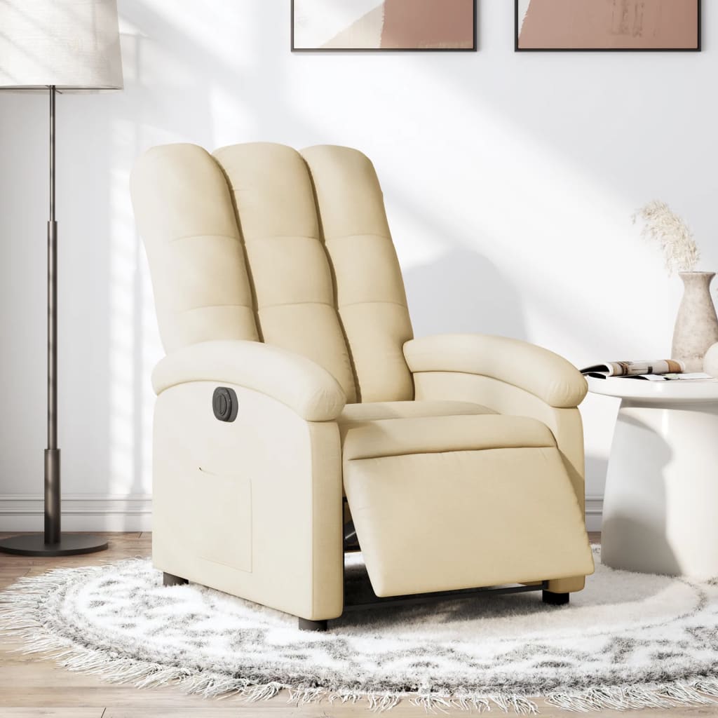 Fauteuil inclinable électrique Crème Tissu - XIOS