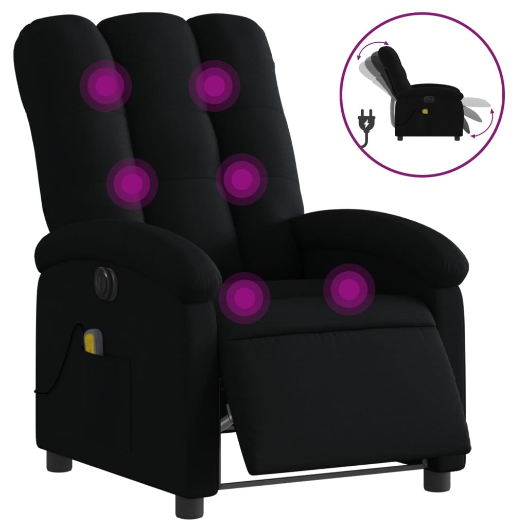 Fauteuil de massage inclinable électrique Noir Tissu - XIOS