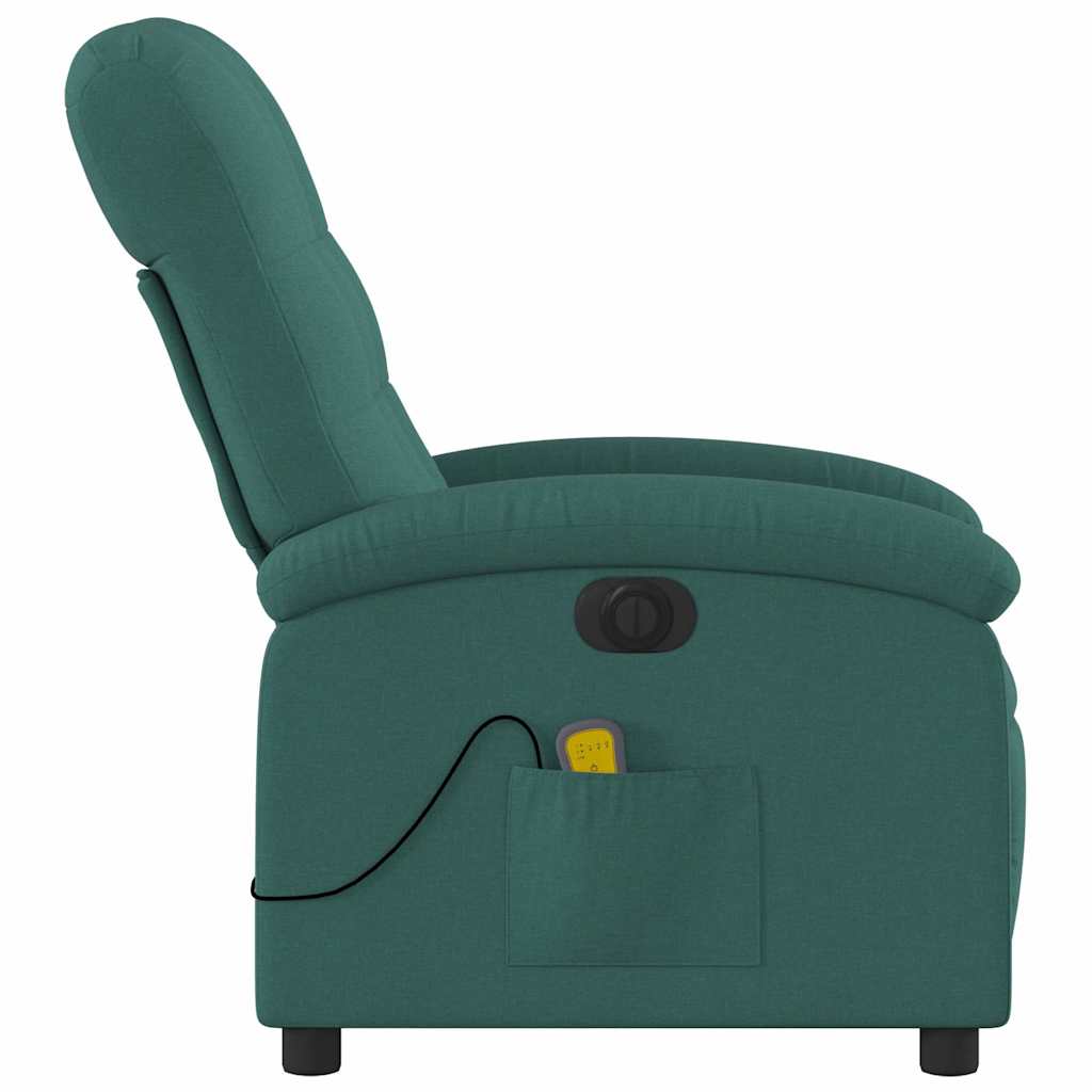 Fauteuil de massage inclinable électrique Vert foncé Tissu - XIOS