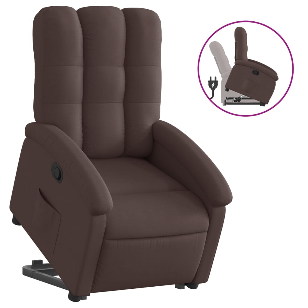 Fauteuil inclinable marron foncé tissu - XIOS