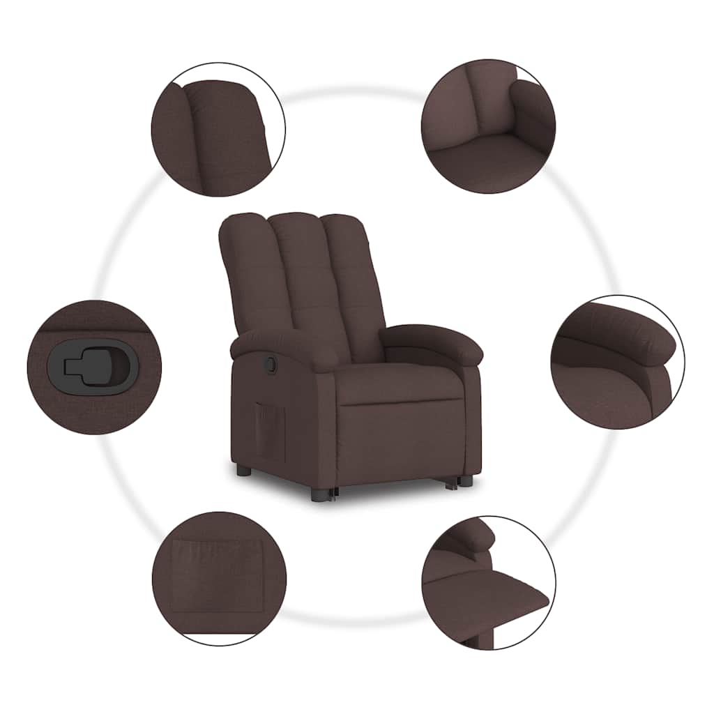 Fauteuil inclinable marron foncé tissu - XIOS