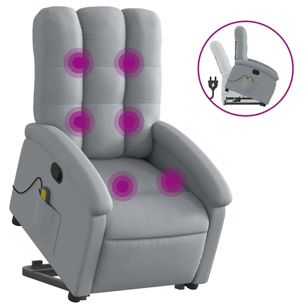 Fauteuil de massage inclinable Gris clair Tissu - XIOS