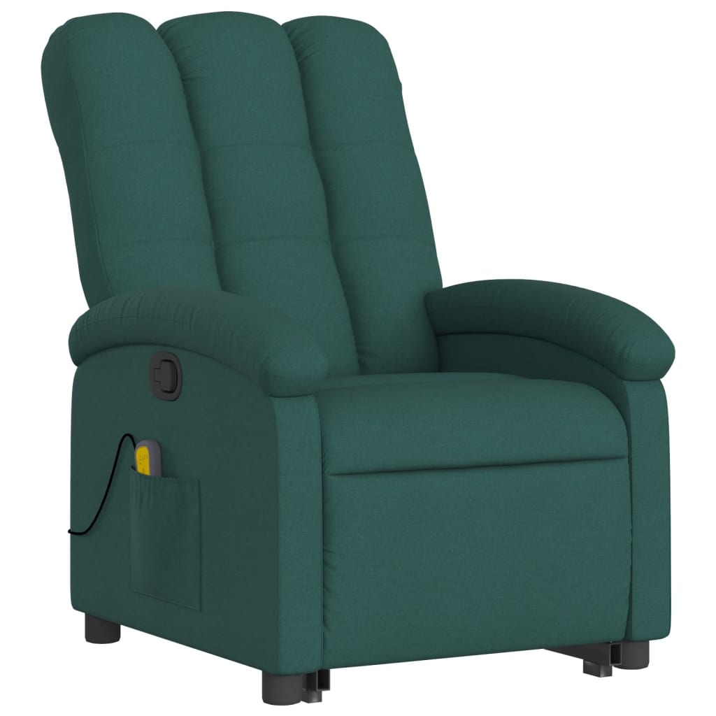 Fauteuil inclinable de massage Vert foncé Tissu - XIOS