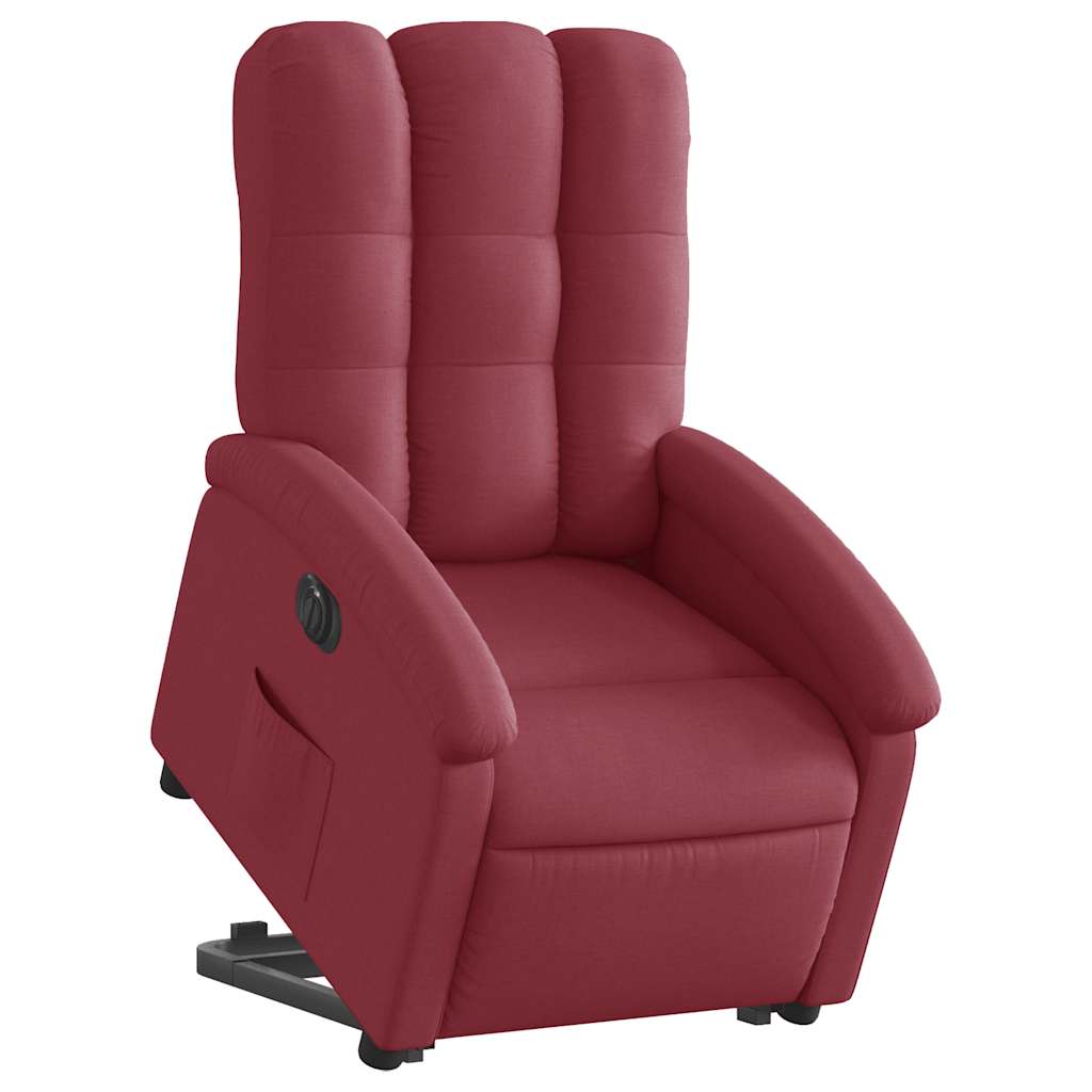 Fauteuil inclinable électrique rouge bordeaux tissu - XIOS