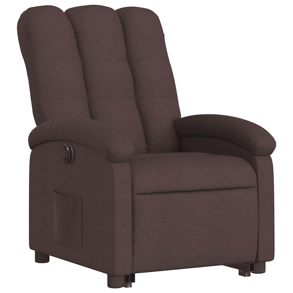 Fauteuil inclinable électrique marron foncé tissu - XIOS