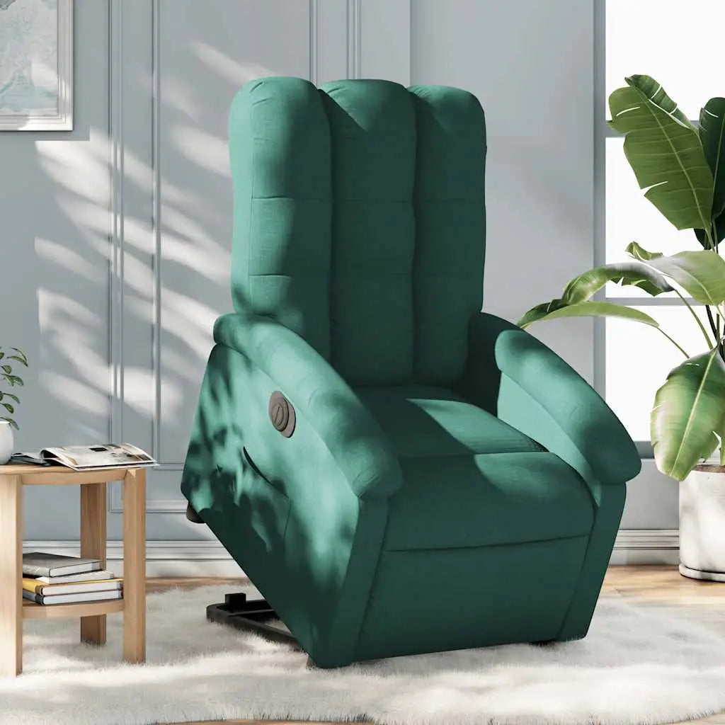 Fauteuil inclinable électrique vert foncé tissu - XIOS