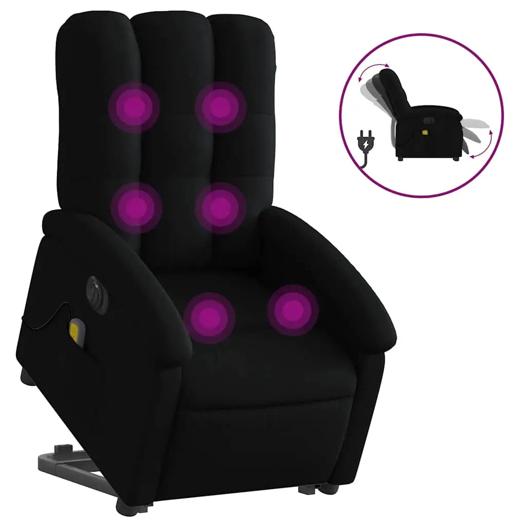 Fauteuil inclinable de massage électrique Noir Tissu - XIOS