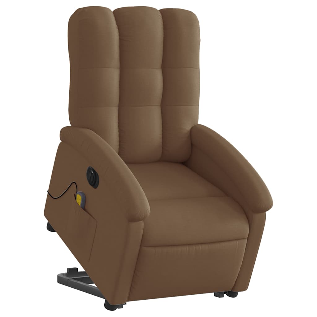 Fauteuil inclinable de massage électrique Marron Tissu - XIOS