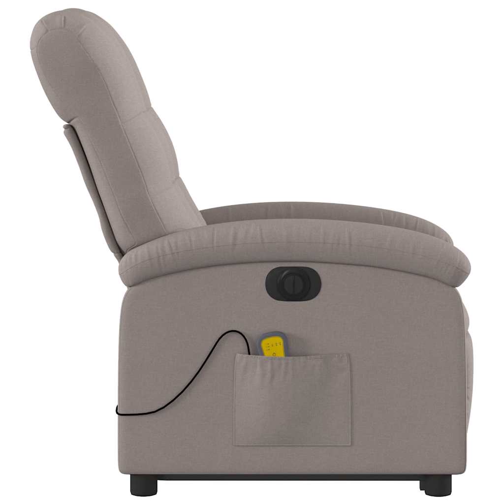 Fauteuil inclinable de massage électrique Taupe Tissu - XIOS
