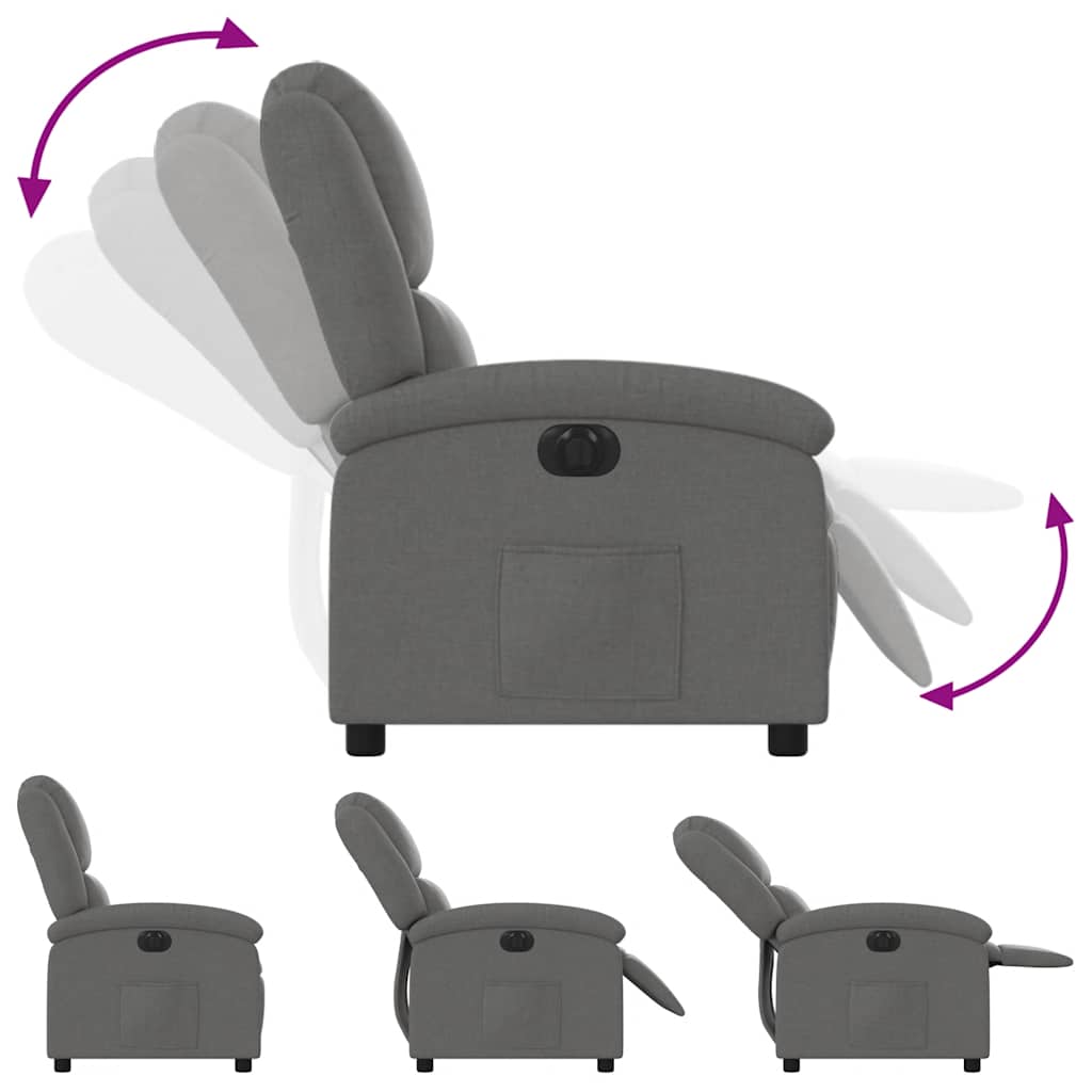 Fauteuil inclinable électrique Gris foncé Tissu - XIOS