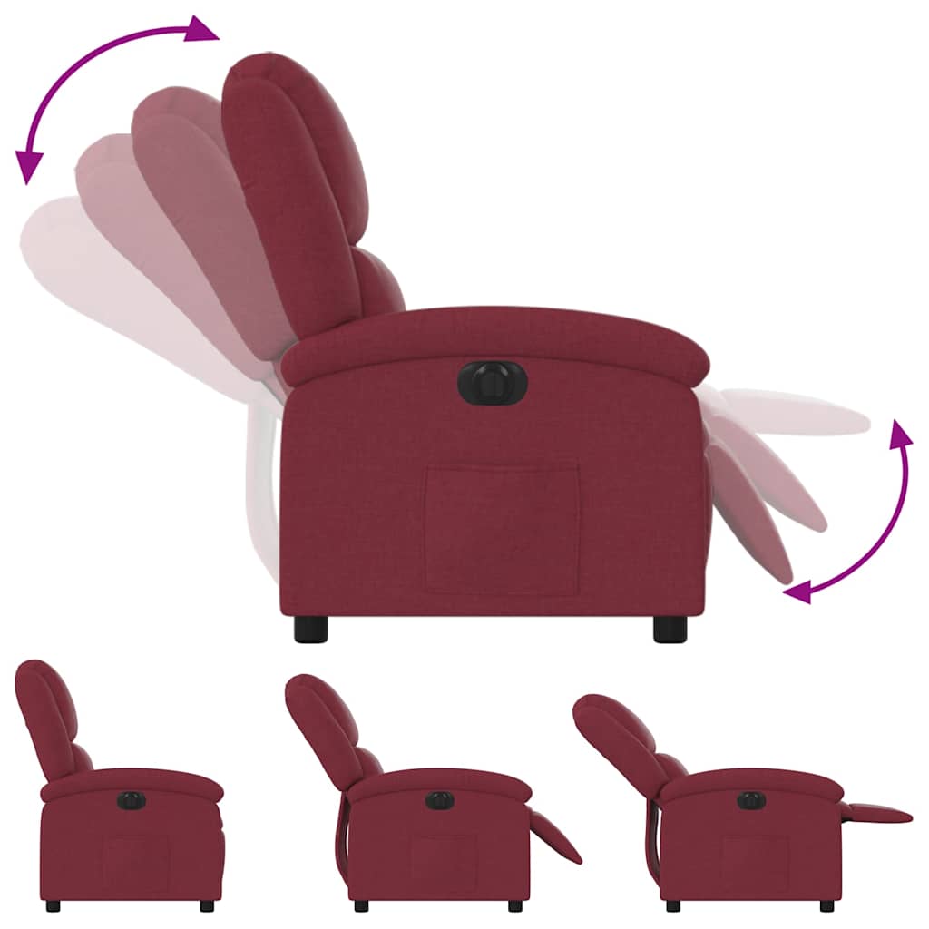 Fauteuil inclinable électrique Rouge bordeaux Tissu - XIOS