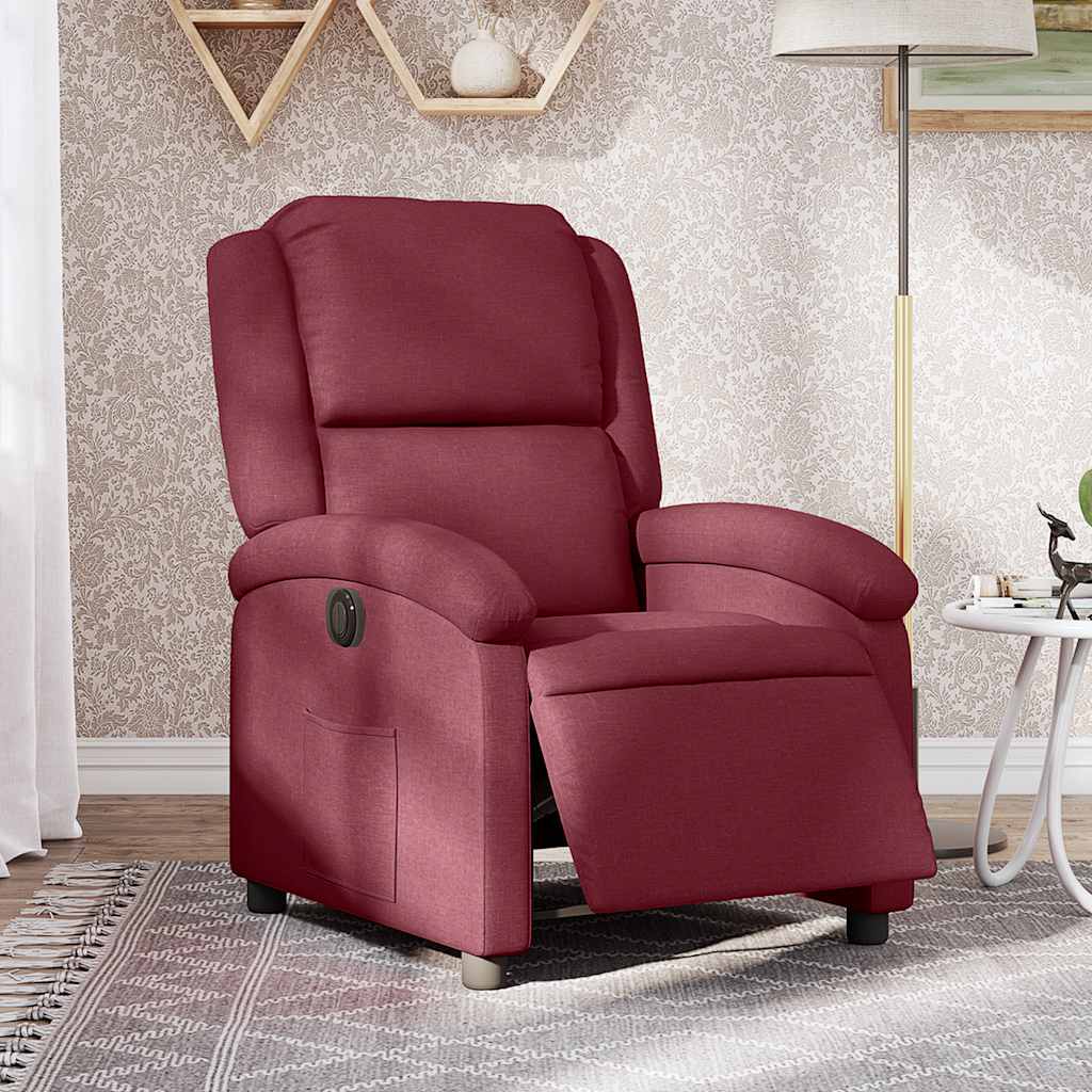 Fauteuil inclinable électrique Rouge bordeaux Tissu - XIOS