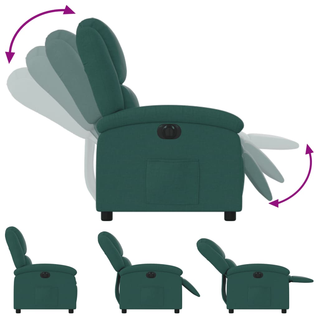 Fauteuil inclinable électrique Vert foncé Tissu - XIOS