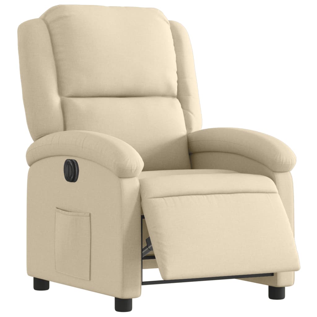Fauteuil inclinable électrique Crème Tissu - XIOS