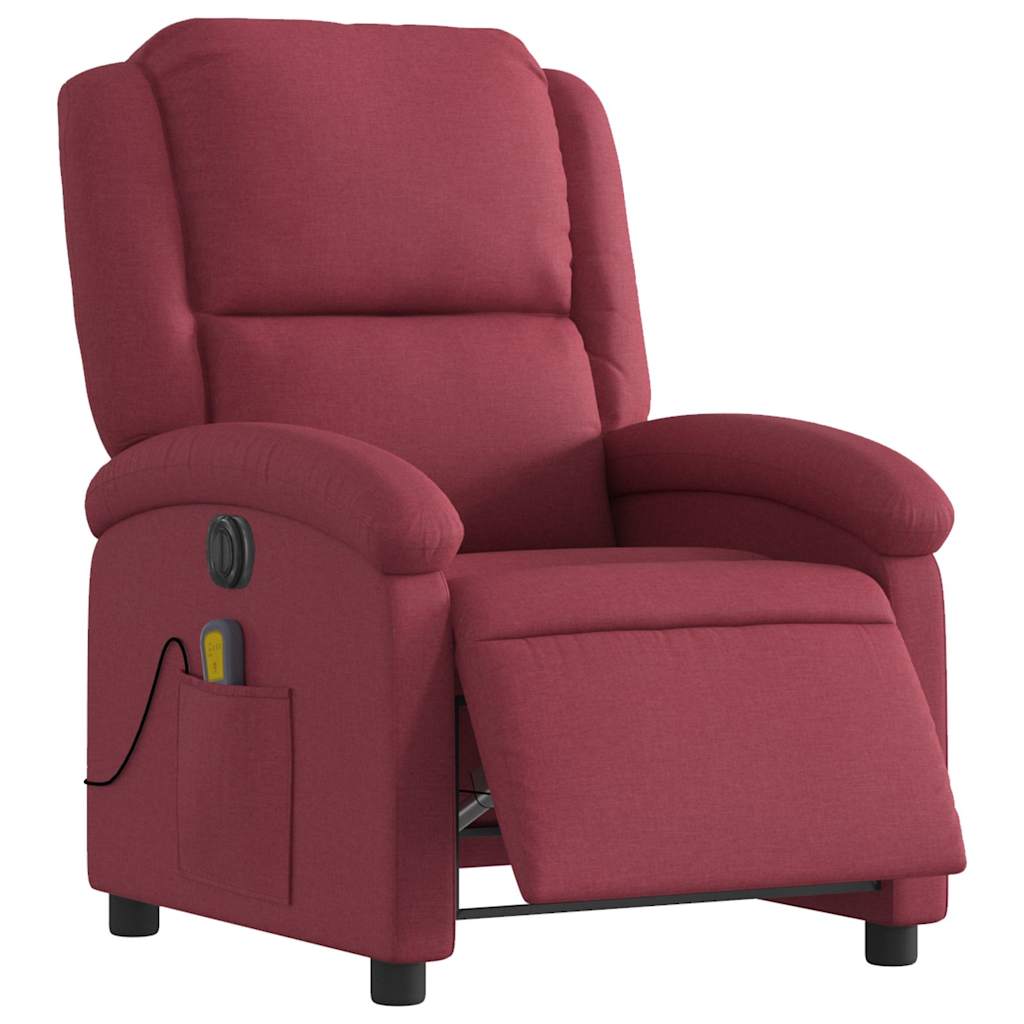 Fauteuil de massage inclinable électrique Rouge bordeaux Tissu - XIOS