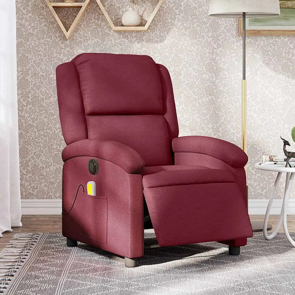 Fauteuil de massage inclinable électrique Rouge bordeaux Tissu - XIOS