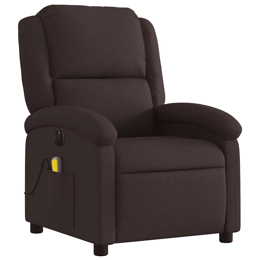 Fauteuil de massage inclinable électrique Marron foncé Tissu - XIOS