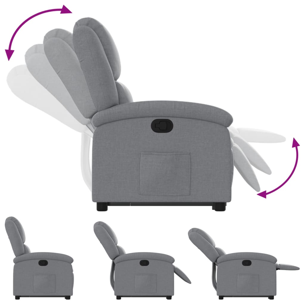 Fauteuil inclinable Gris clair Tissu - XIOS