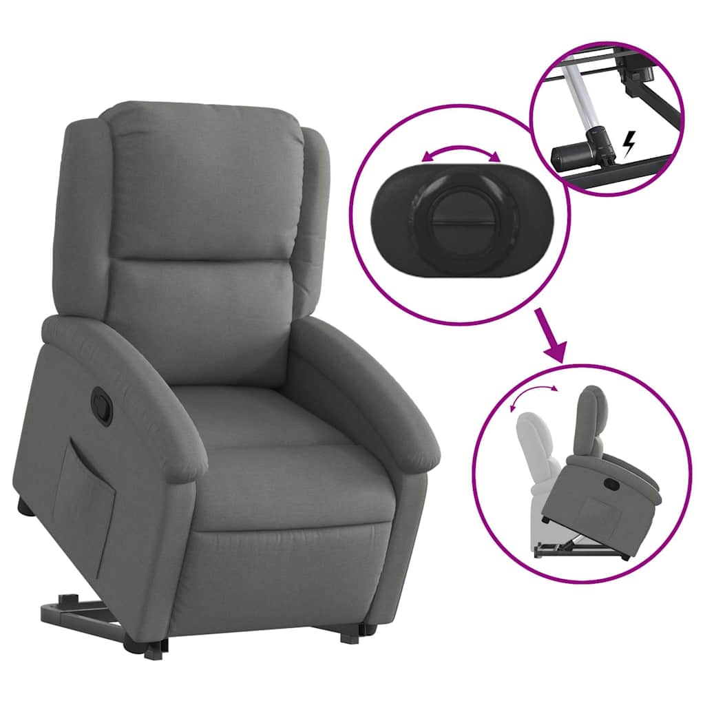 Fauteuil inclinable Gris foncé Tissu - XIOS