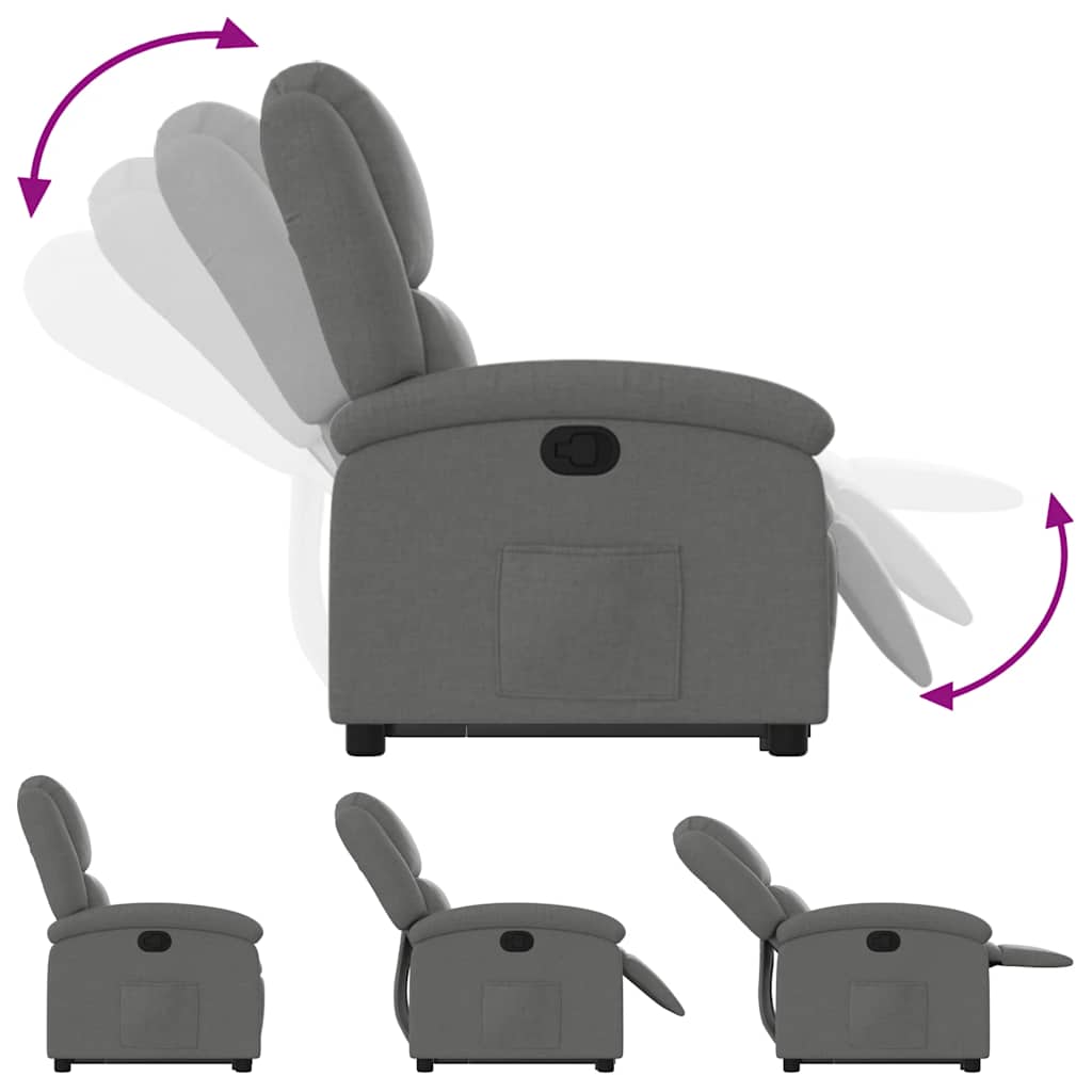 Fauteuil inclinable Gris foncé Tissu - XIOS