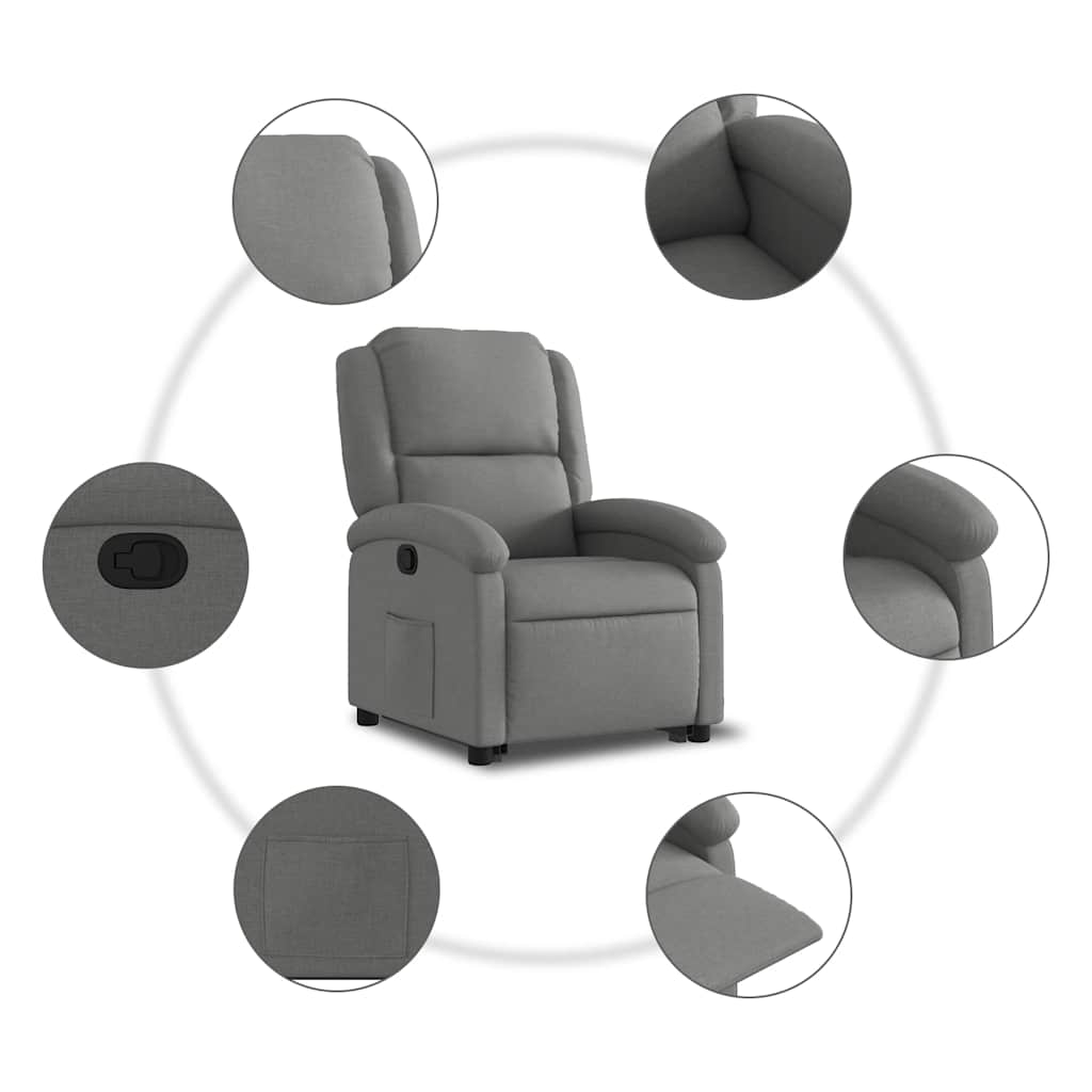 Fauteuil inclinable Gris foncé Tissu - XIOS