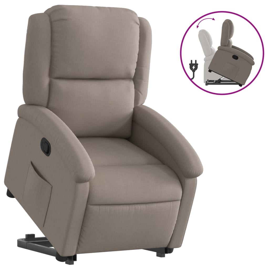 Fauteuil inclinable taupe tissu - XIOS