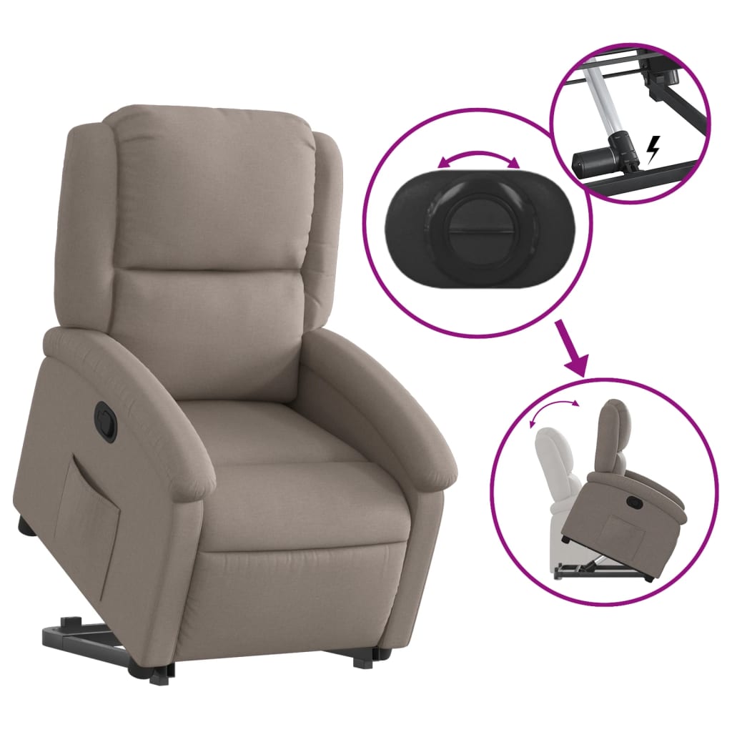 Fauteuil inclinable taupe tissu - XIOS