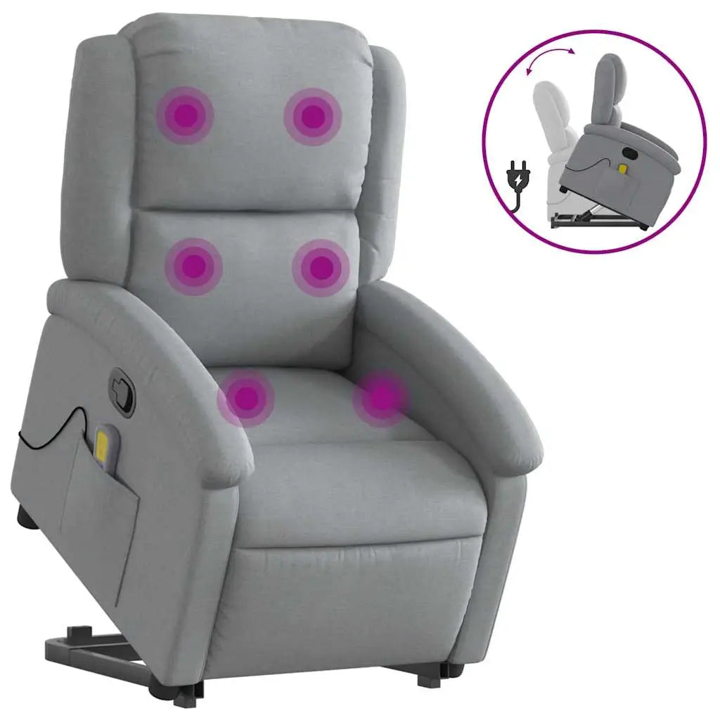 Fauteuil de massage inclinable Gris clair Tissu - XIOS