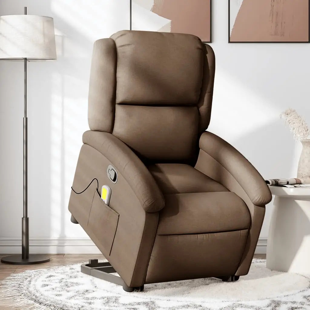 Fauteuil de massage inclinable Marron Tissu - XIOS
