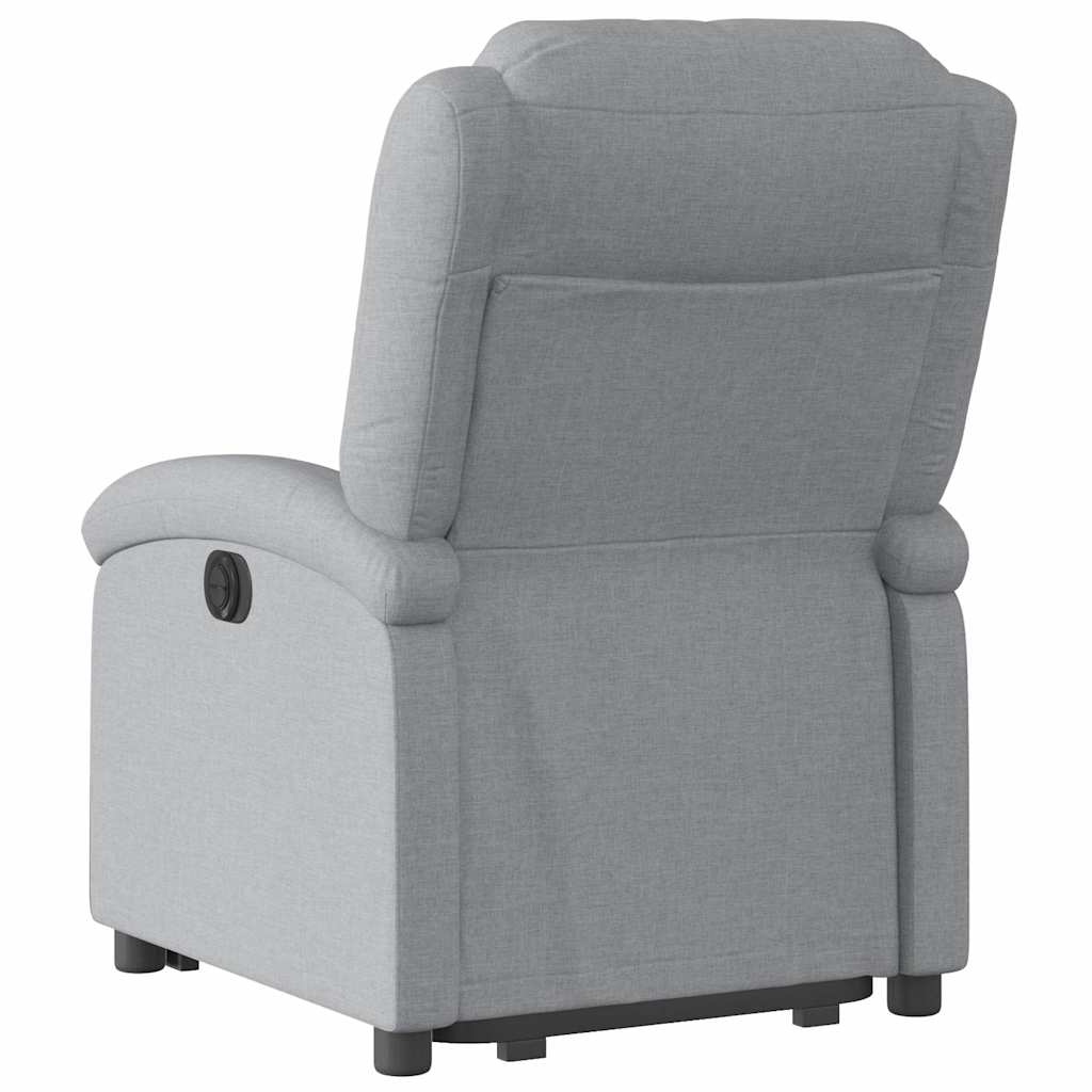 Fauteuil inclinable électrique gris clair tissu - XIOS