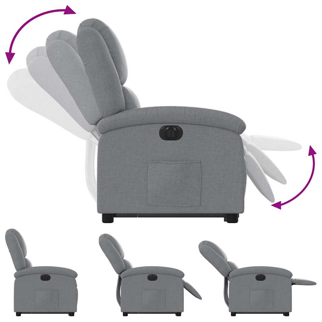 Fauteuil inclinable électrique gris clair tissu - XIOS