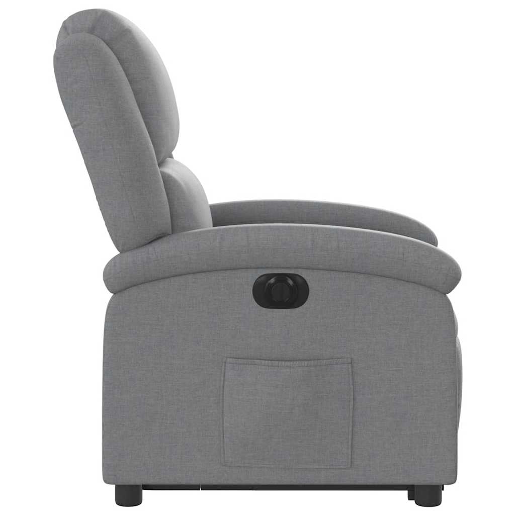 Fauteuil inclinable électrique gris clair tissu - XIOS