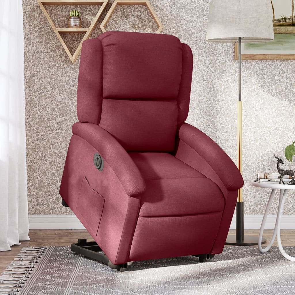 Fauteuil inclinable électrique rouge bordeaux tissu - XIOS