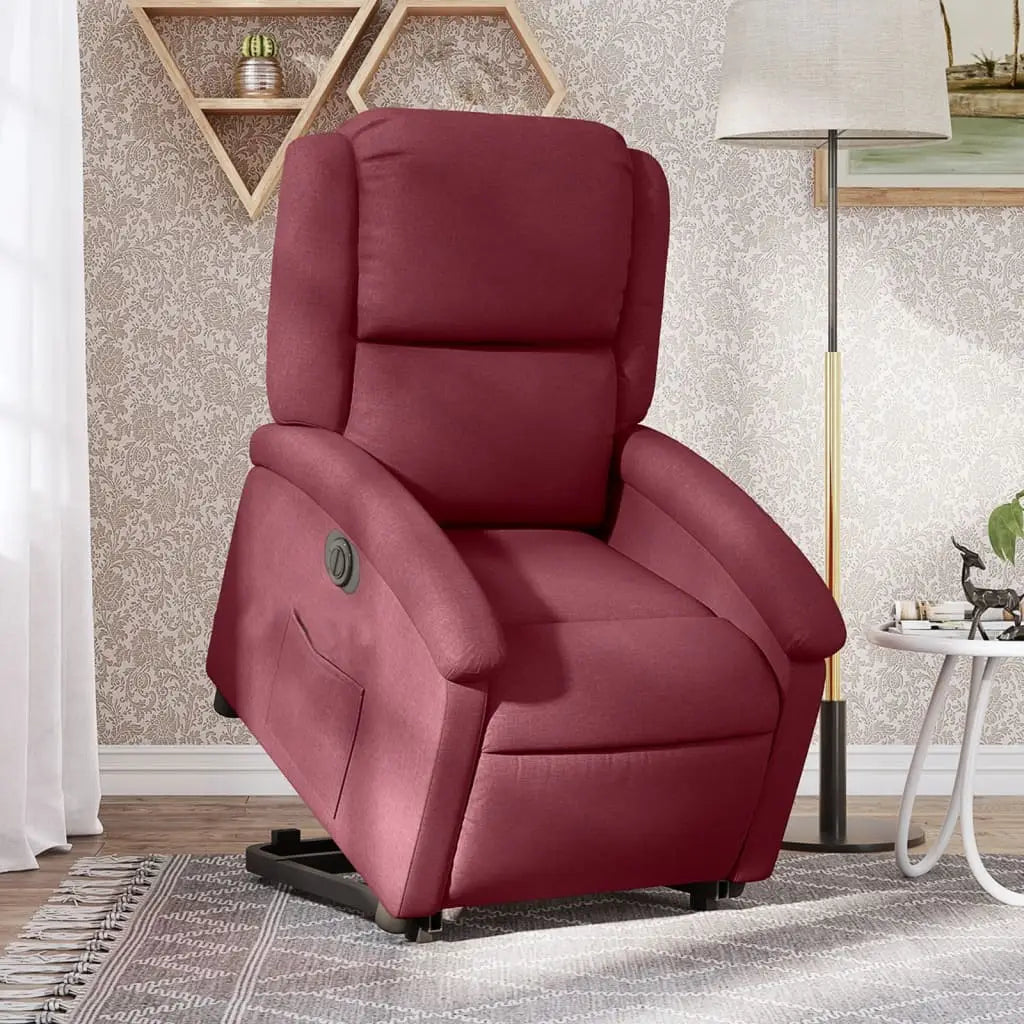 Fauteuil inclinable électrique rouge bordeaux tissu - XIOS
