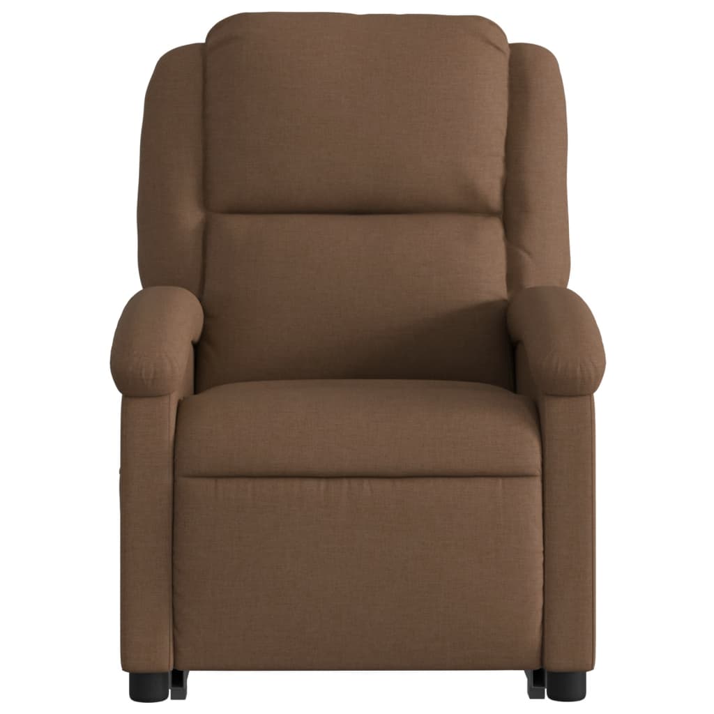Fauteuil inclinable électrique marron tissu
