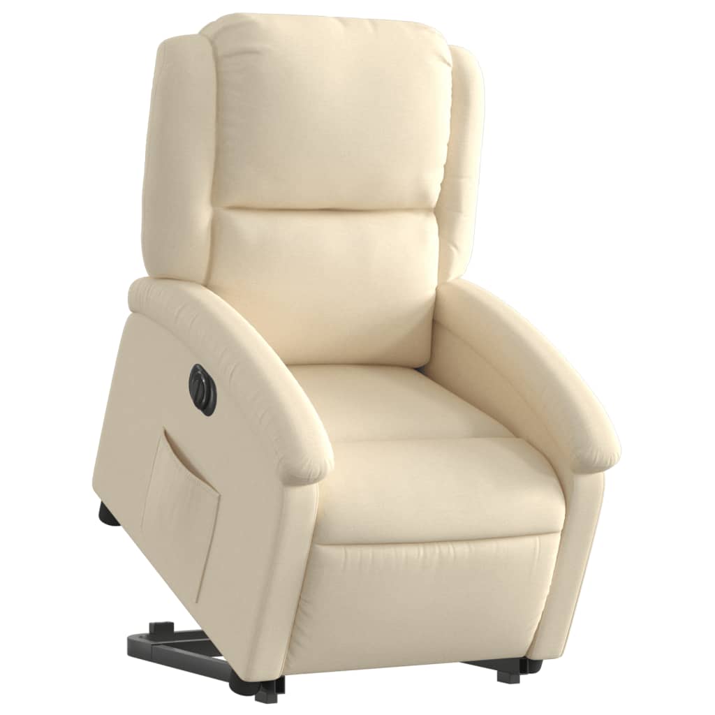 Fauteuil inclinable électrique crème tissu