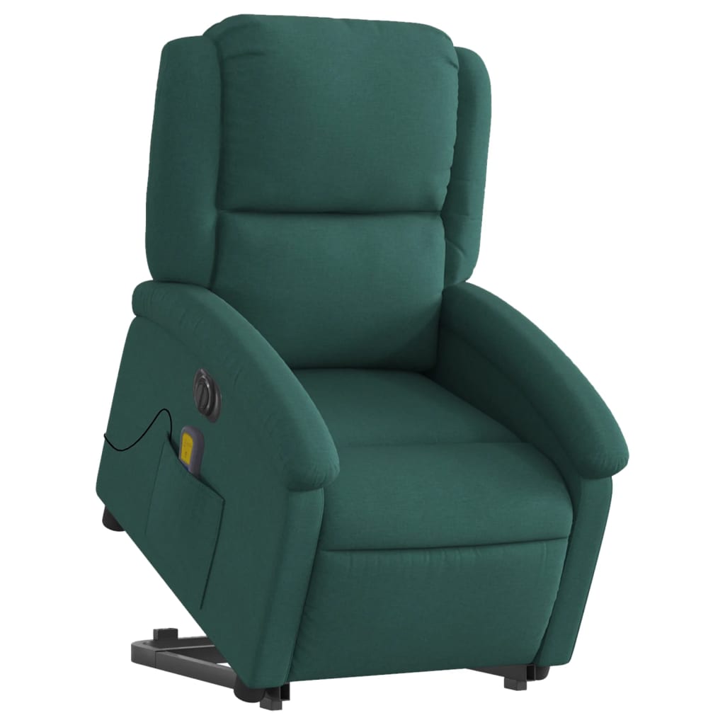 Fauteuil inclinable de massage électrique Vert foncé Tissu - XIOS