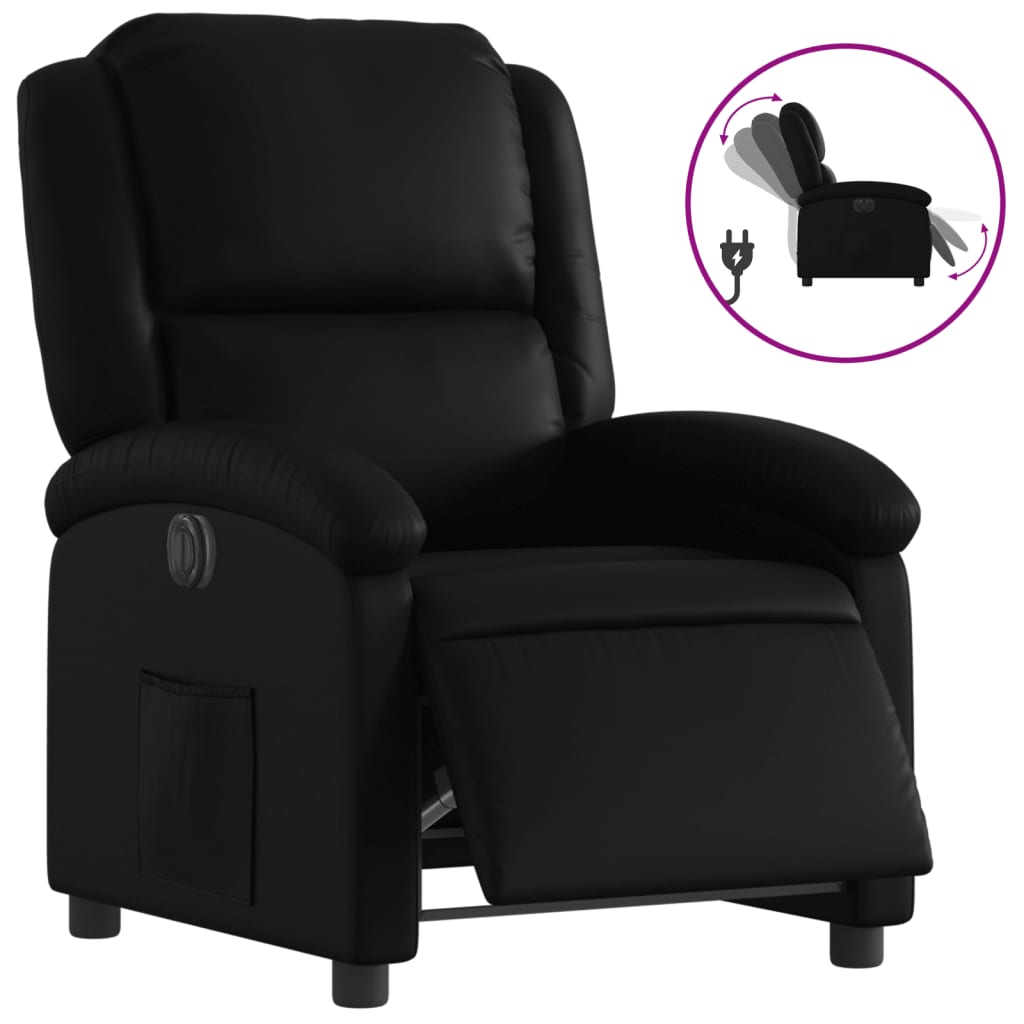 Fauteuil inclinable électrique Noir Similicuir - XIOS