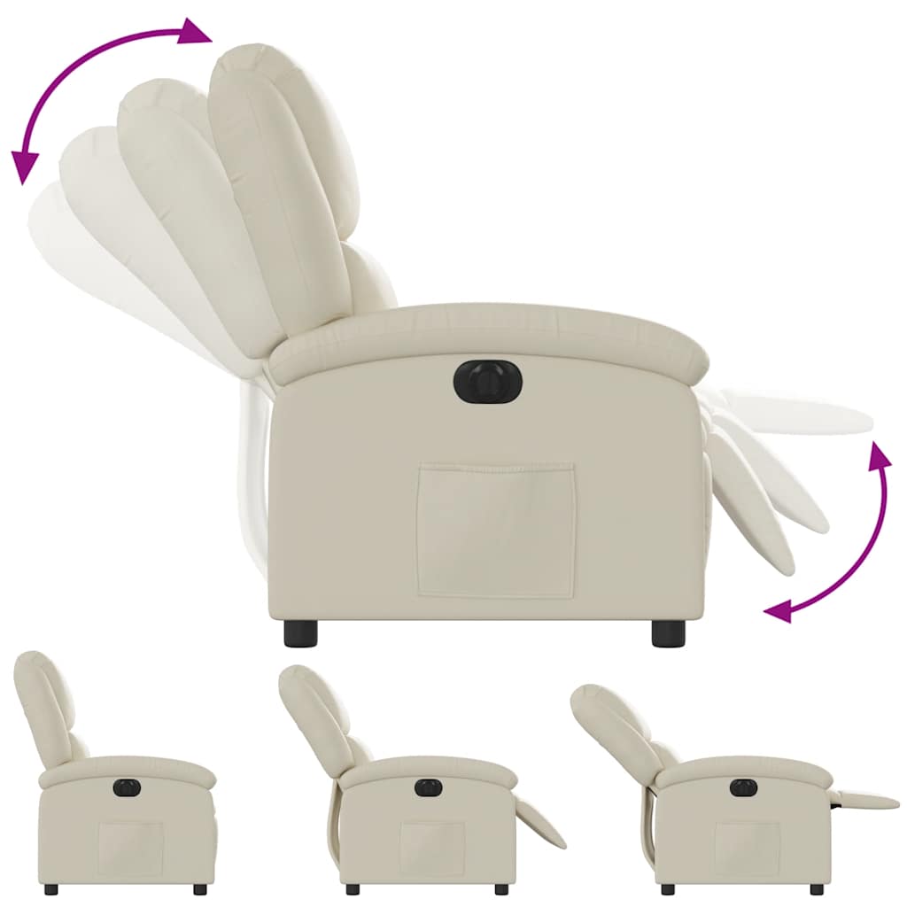 Fauteuil inclinable électrique Crème Similicuir - XIOS