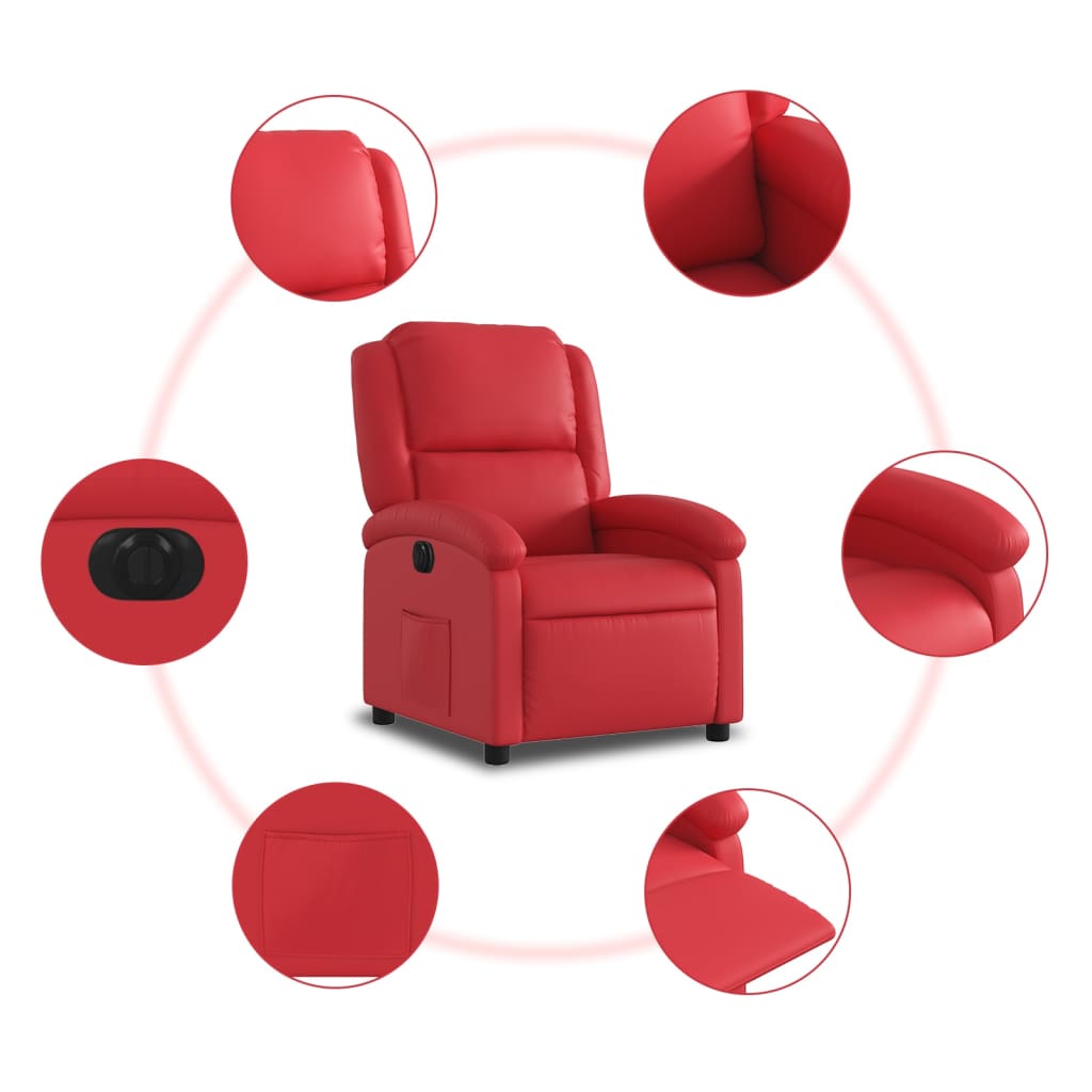 Fauteuil inclinable électrique Rouge Similicuir - XIOS