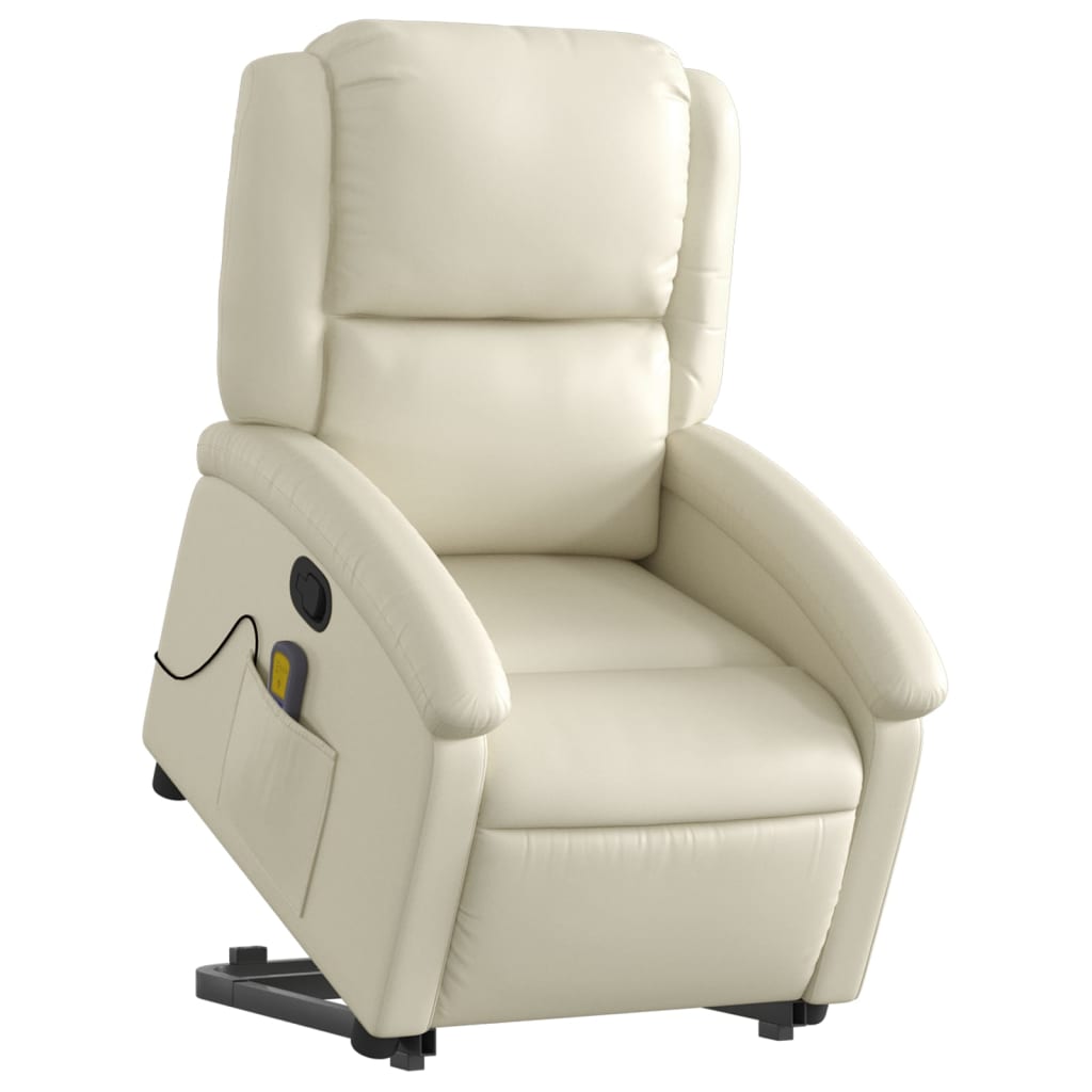 Fauteuil inclinable de massage Crème Similicuir - XIOS
