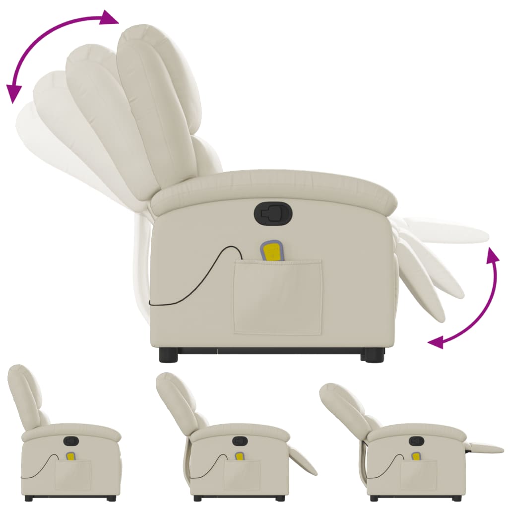 Fauteuil inclinable de massage Crème Similicuir - XIOS