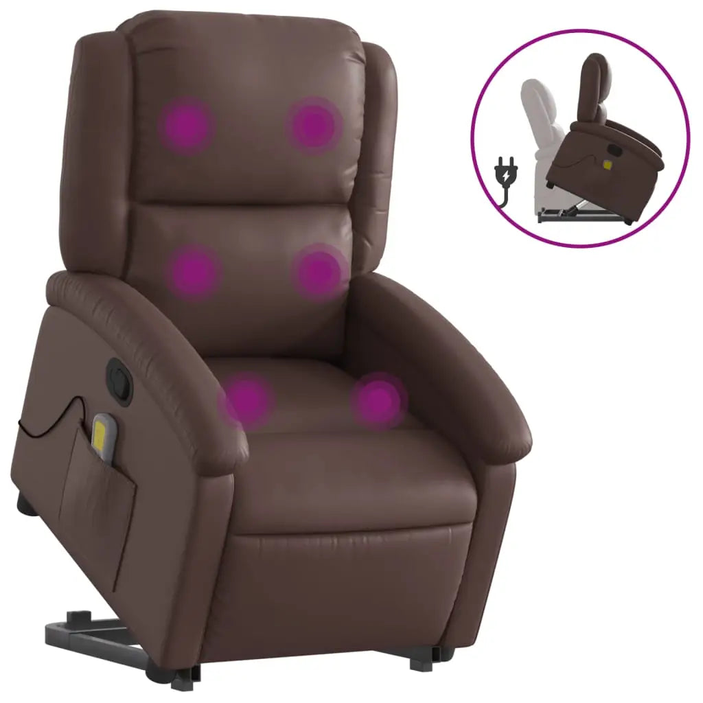 Fauteuil inclinable de massage Marron Similicuir - XIOS